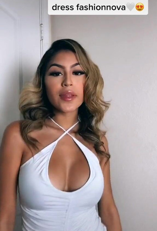 1. Hot Desiree Montoya Shows Cleavage in White Dress