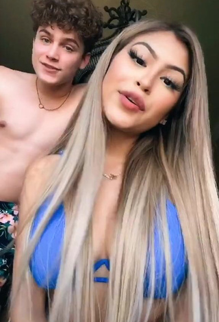 1. Hot Desiree Montoya Shows Cleavage in Blue Bikini Top