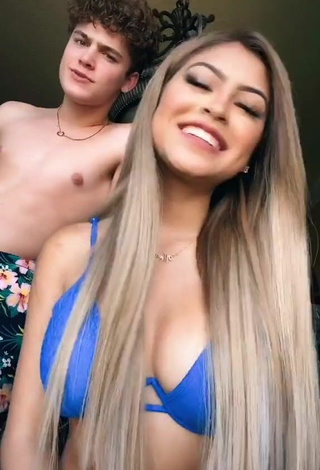 3. Hot Desiree Montoya Shows Cleavage in Blue Bikini Top