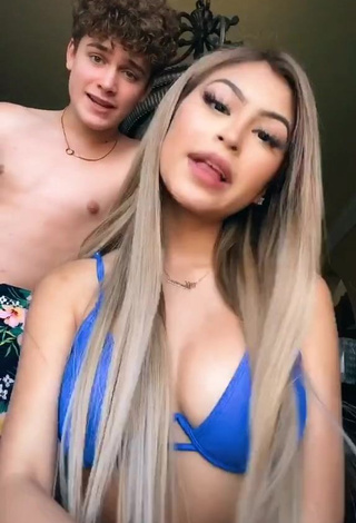 4. Hot Desiree Montoya Shows Cleavage in Blue Bikini Top