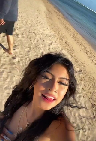 Cute Desiree Montoya in Bikini Top at the Beach