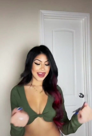 1. Elegant Desiree Montoya Shows Cleavage in Green Crop Top