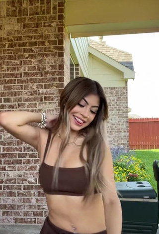 3. Desirable Desiree Montoya in Brown Crop Top