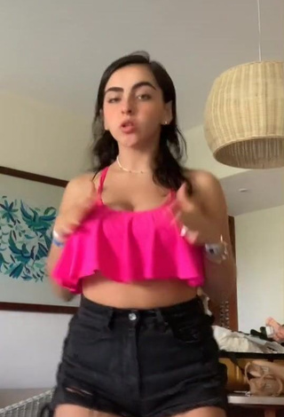 1. Hot Fer Zepeda in Pink Crop Top