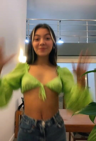 Hot Ferchis in Green Crop Top