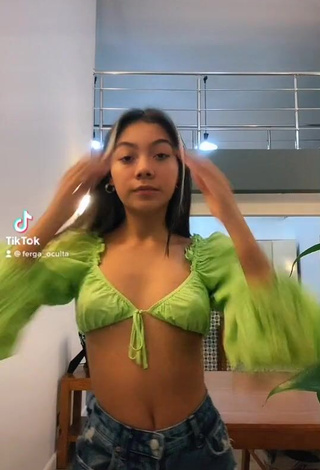 1. Sexy Ferchis in Green Crop Top