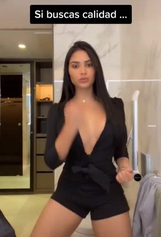 1. Sexy Franjomar Shows Cleavage in Black Overall