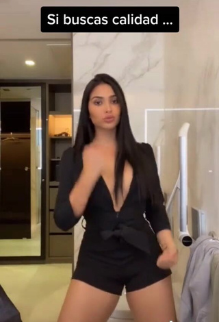 3. Sexy Franjomar Shows Cleavage in Black Overall