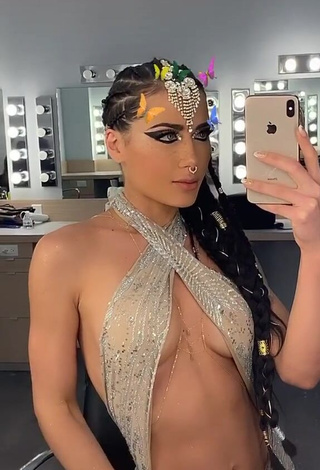 1. Hot Georgina Mazzeo in Silver Dress (Side Boob)