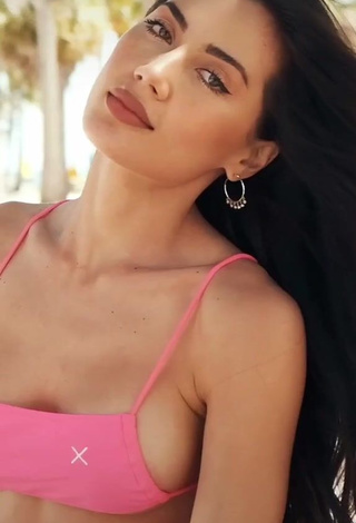 Hottest Georgina Mazzeo in Pink Bikini at the Beach (Side Boob)