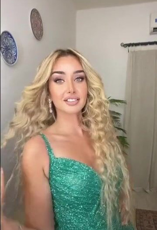 Hot Hannah El-Zahed in Green Dress