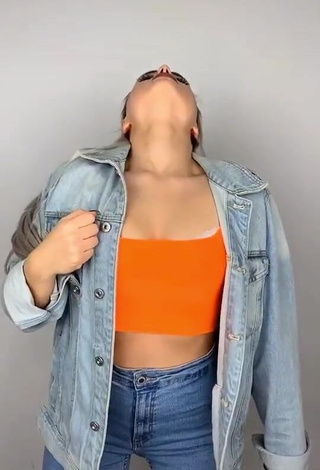 Hot Vanessa in Orange Crop Top