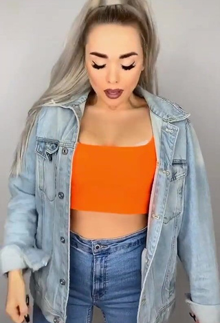 3. Hot Vanessa in Orange Crop Top