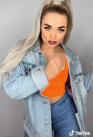 4. Hot Vanessa in Orange Crop Top