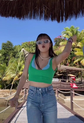 1. Hot Hina Yoshihara in Green Crop Top