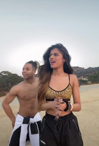 3. Hot Nupur Sharma in Leopard Sport Bra at the Beach