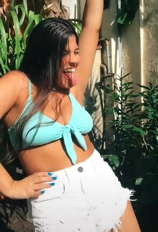 Julia Antunes Looks Sweet in Blue Bikini Top