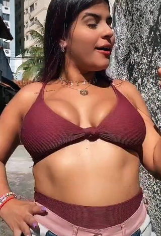 Julia Antunes Looks Sexy in Red Bikini Top