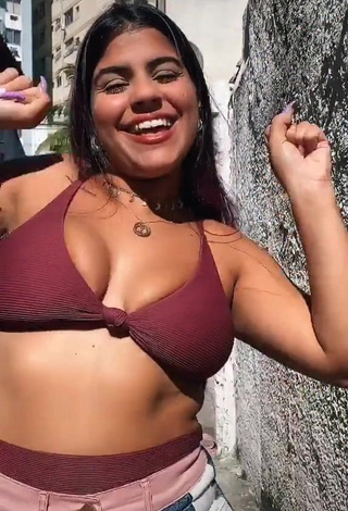 3. Julia Antunes Looks Sexy in Red Bikini Top