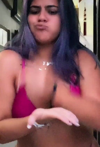 1. Hot Julia Antunes Shows Cleavage in Violet Bikini and Bouncing Big Tits