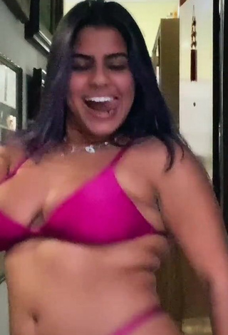 Hot Julia Antunes Shows Cleavage in Violet Bikini and Bouncing Big Tits