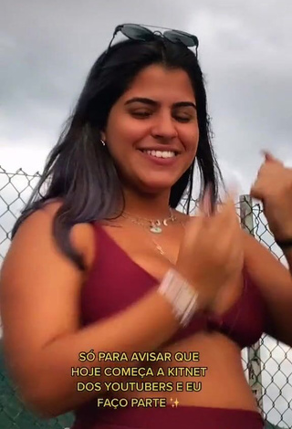 4. Elegant Julia Antunes Shows Cleavage in Red Bikini and Bouncing Big Boobs