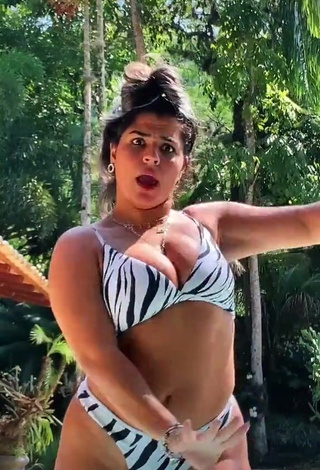 1. Fine Julia Antunes Shows Cleavage in Sweet Zebra Bikini