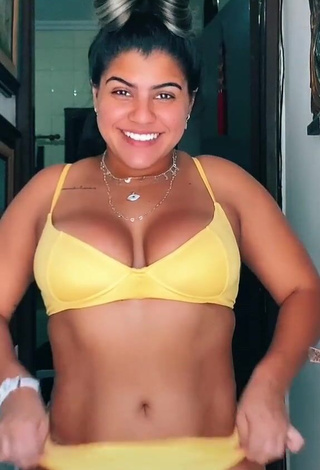 3. Gorgeous Julia Antunes Shows Cleavage in Alluring Yellow Bikini