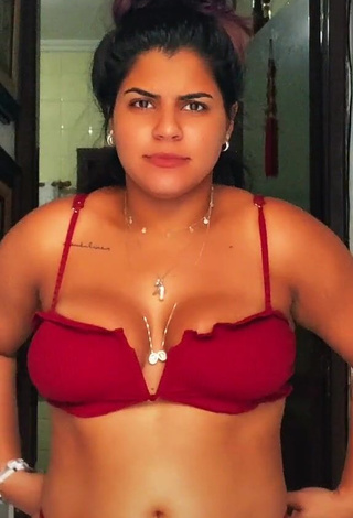 1. Erotic Julia Antunes Shows Cleavage in Red Bikini and Bouncing Boobs