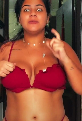 3. Erotic Julia Antunes Shows Cleavage in Red Bikini and Bouncing Boobs