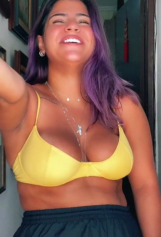 3. Julia Antunes Looks Really Cute in Yellow Bikini Top