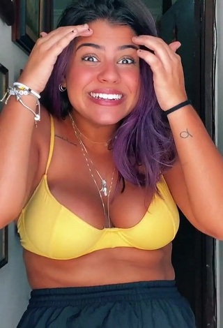 4. Julia Antunes Looks Really Cute in Yellow Bikini Top