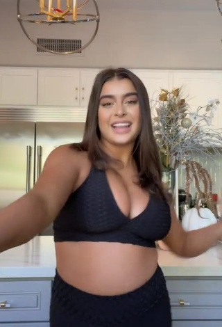 3. Hot Kalani Hilliker Shows Cleavage in Black Crop Top