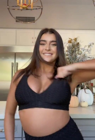 4. Hot Kalani Hilliker Shows Cleavage in Black Crop Top