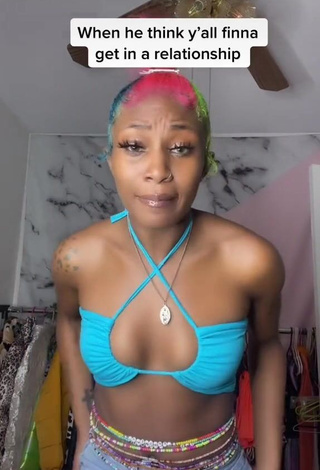 1. Desirable Kam Tunechi in Blue Bikini Top