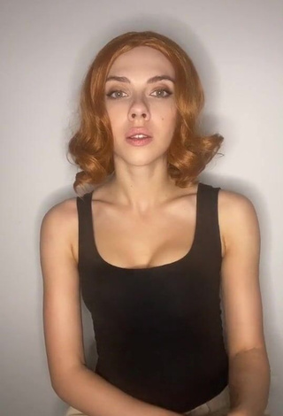 Hot Kate Shumskaya in Black Tank Top