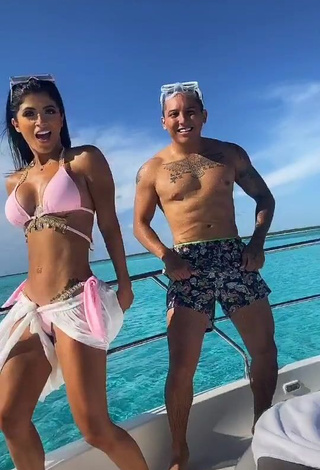 3. Sexy Kimberly Flores in Pink Bikini Top on a Boat