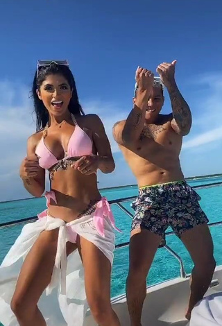 4. Sexy Kimberly Flores in Pink Bikini Top on a Boat