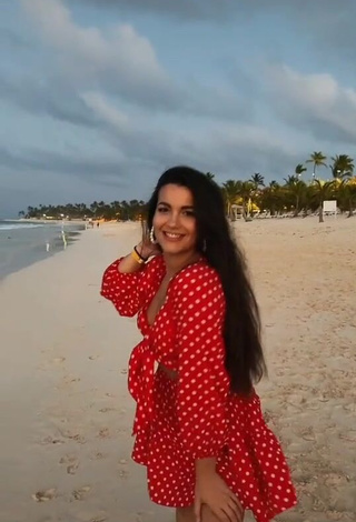 1. Hot Lana in Polka Dot Sundress at the Beach