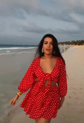 Hot Lana in Polka Dot Sundress at the Beach