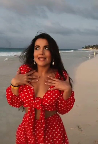 3. Hot Lana in Polka Dot Sundress at the Beach