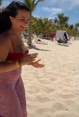 1. Hot Lana in Red Bikini Top at the Beach