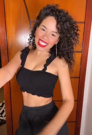 Sexy Laura Brito in Black Crop Top