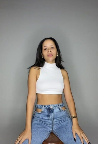 Sweetie Laura Brito in White Crop Top