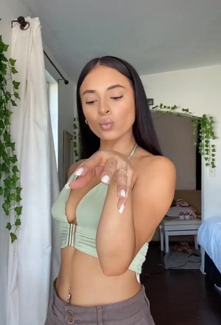 1. Hot Leslie Contreras in Light Green Crop Top