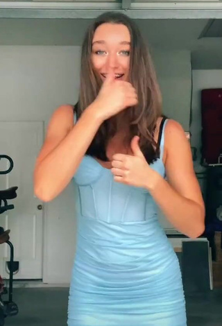 3. Hot Lia Jakubowski in Blue Dress