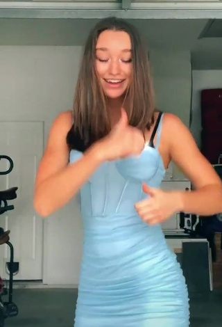 4. Hot Lia Jakubowski in Blue Dress