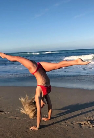 4. Gorgeous Olivia Dunne in Alluring Red Bikini at the Beach