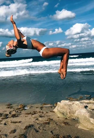 4. Sexy Olivia Dunne in White Bikini at the Beach