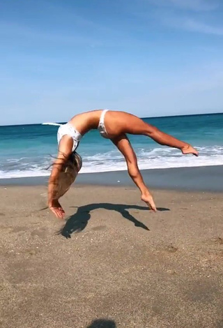 3. Erotic Olivia Dunne in White Bikini at the Beach